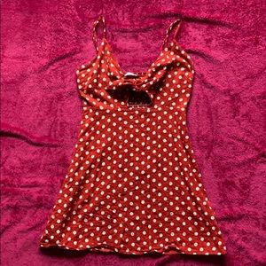 Red polka dot dress
